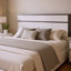 Ensemble de chambre à coucher grand lit, blanc, bois gris métallique, ensemble de 3 pièces avec 2 tables de chevet-130997580