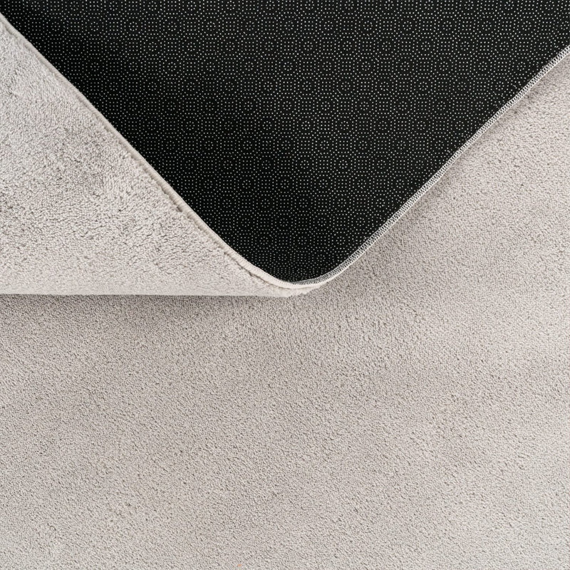 Tapis doux, doux, à poils courts, antidérapant, de couleur unie, lavable, Argent argent, Rectangle 7 pi 10 po x 11 pi 2 po