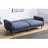 Modern 3-Seat Sofa-Bed, Dark Blue Linen Upholstery | Hornbeam Wood & Metal Frame, 80.7 x 33.5 x 33.5 in | 28 DNS Foam, Wooden Legs 6.7 in | Perfect for Stylish Living Rooms & Guest Rooms, Scandinavian Design-1892559488