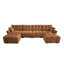 Ensemble de canapé modulaire orange brûlé 4 places avec 2 repose-pieds, salon en chenille de qualité supérieure-1132273565