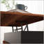 Table basse à plateau relevable avec compartiments cachés et pieds en bois, parfaite pour la vie moderne et une utilisation multifonctionnelle