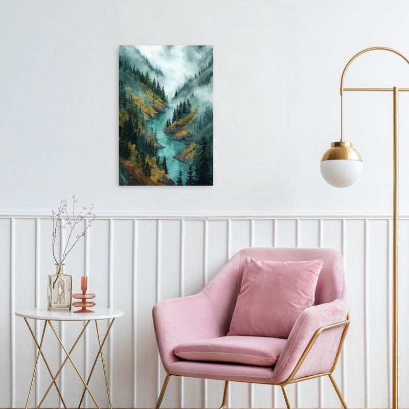 Impression d'art contemporain abstrait Mountain Pass, 24" H x 16" W