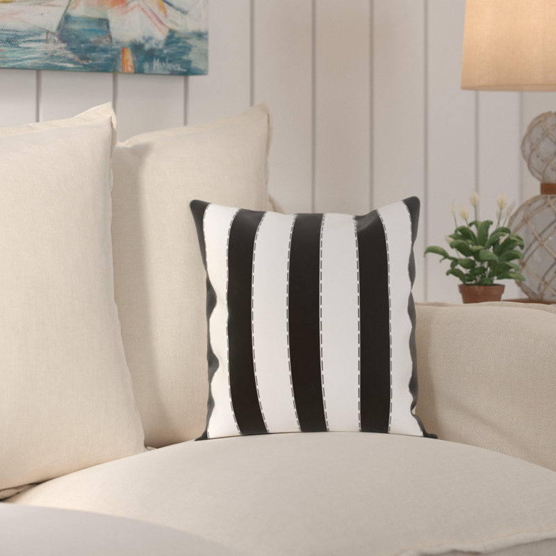 Stripe Striped Reversible Throw Pillow, 26" H x 26" W x 2" D