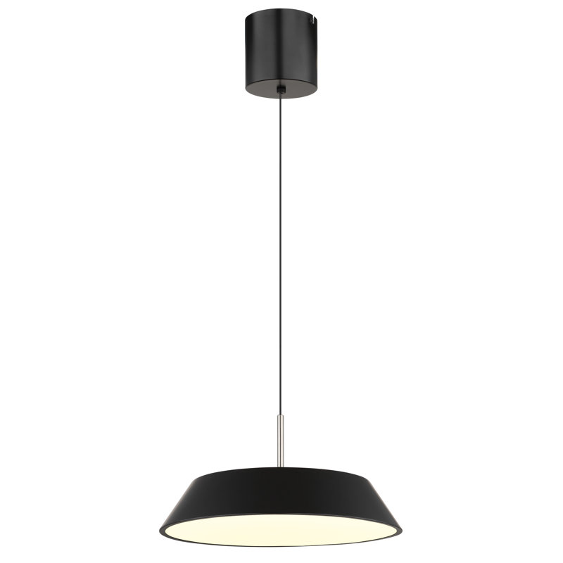 1 - Light LED Geometric Pendant, Matte Black