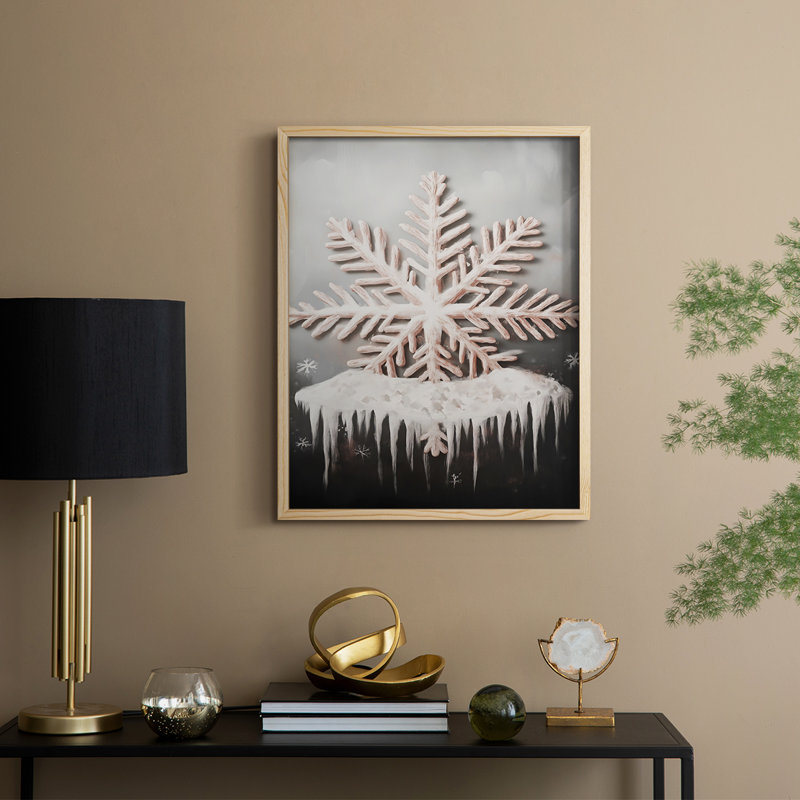 Art des Fêtes de Noël - série 2 - CECLIX, reproduction encadrée - bois massif, H 15 po x l 12 po, Naturel