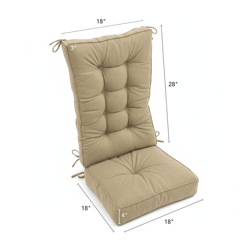 Ensemble de coussins de chaise berçante d'intérieur / extérieur Sombr avec mousse à mémoire de forme, siège et dossier antidérapants