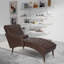 Chaise longue capitonnée en cuir PU avec coussin-771842224