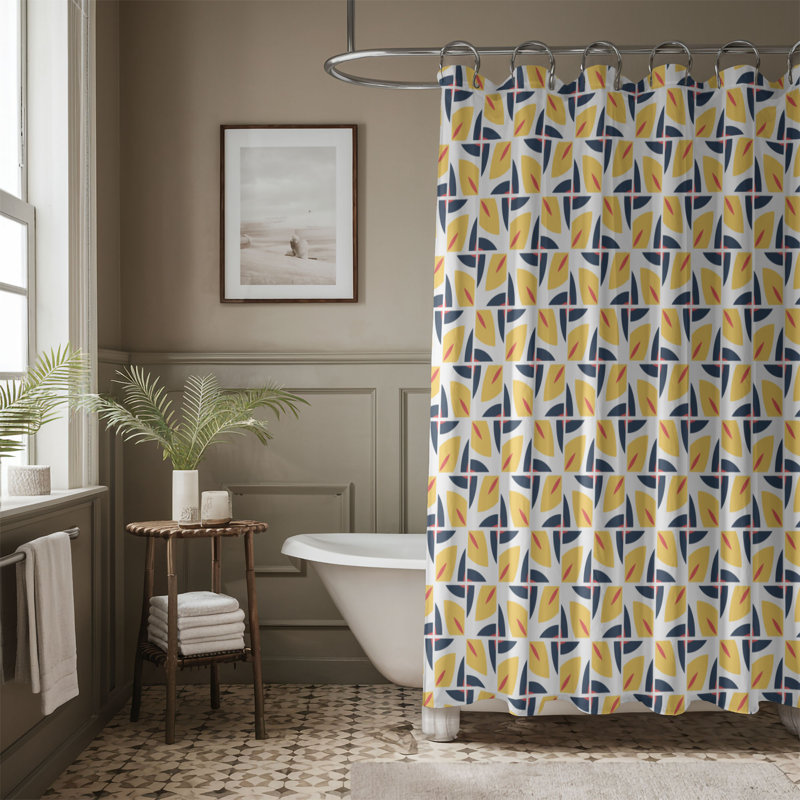 Rideau de douche Yellow Lines - Premium, H 74 po x l 71 po