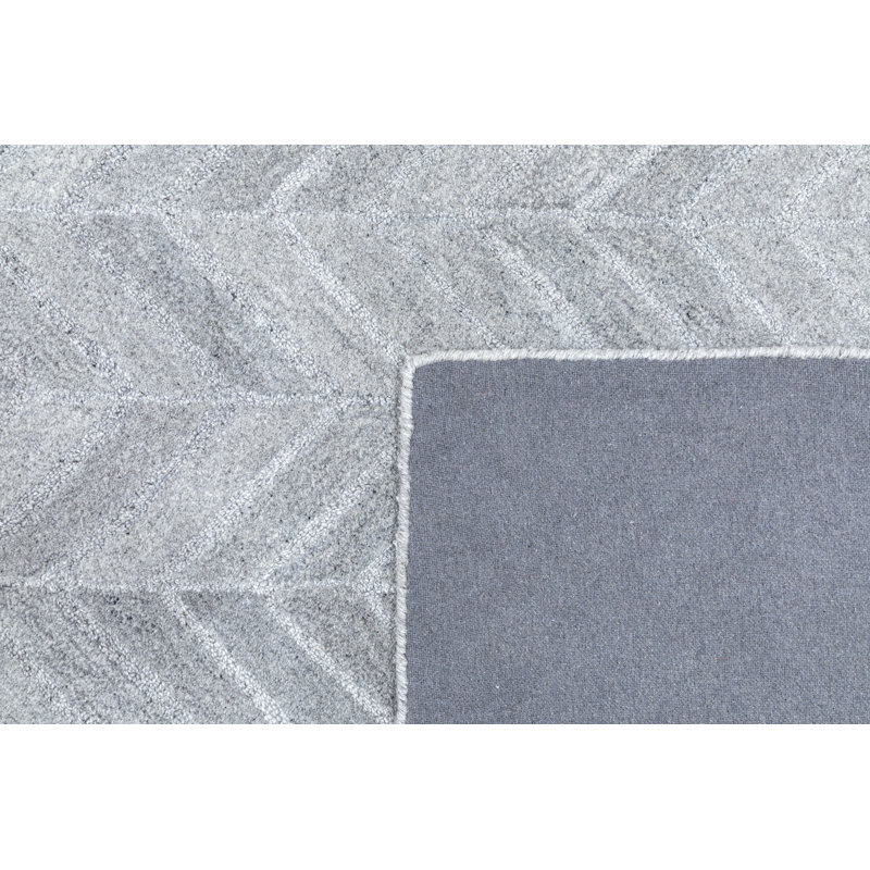 Tapis à chevrons touffeté à la main Herringbone, Rectangle 7 pi 6 po x 9 pi 6 po