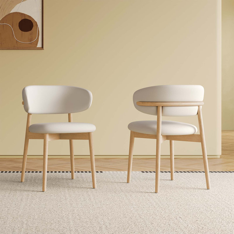 Ensemble de 2 chaises de salle à manger de style Mid-Century moderne - sièges en bois élégants pour un repas confortable à la maison
