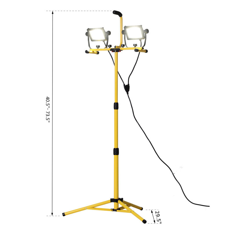 Plug-in Integrated LED Work Light, 73.5" H x 29.5" W x 29.5" D