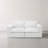 2 - Piece Upholstered Beige Chenille Modular Sectional Sofa with Cushion Back– Fully Compressed, No Assembly Required-1419080478