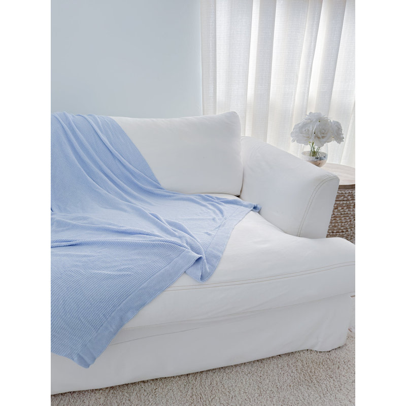 Harbor Knit Throw, Coastal Blue