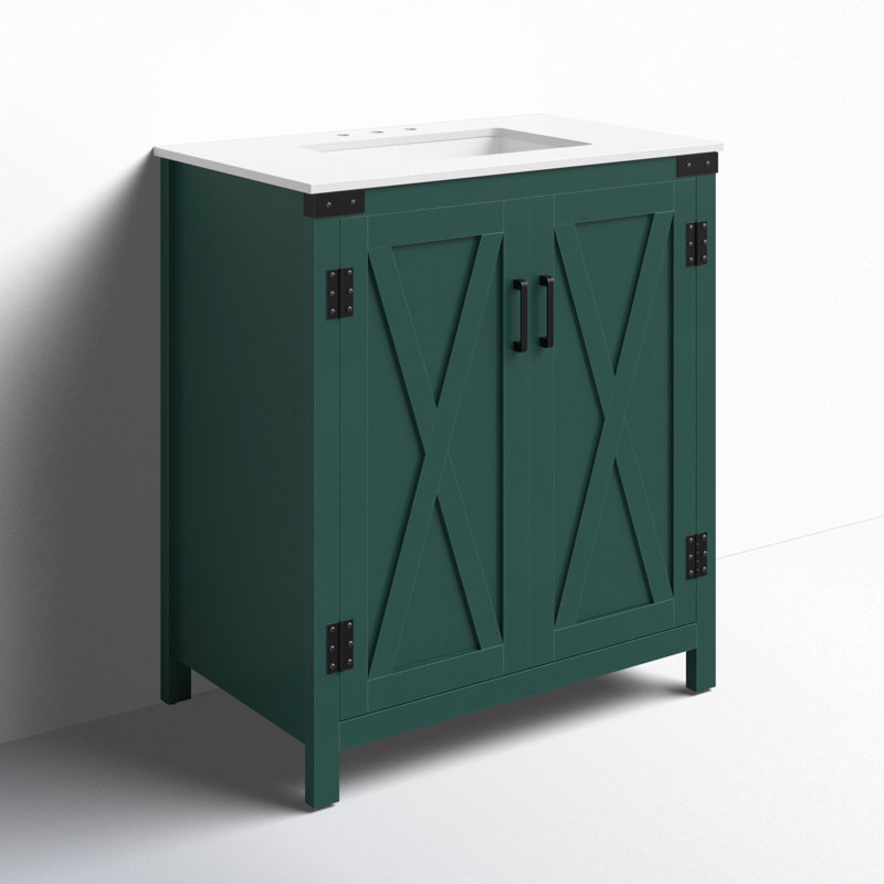 Ensemble de meuble-lavabo simple 30 po Slayton, Vert