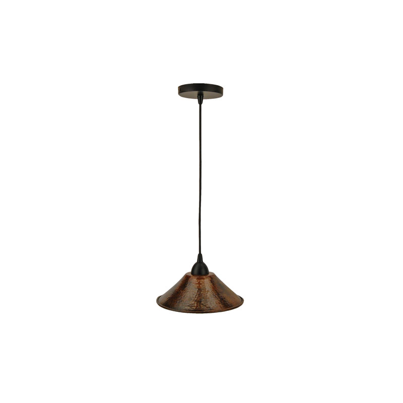 Luminaire suspendu dôme en cuivre martelé Britt, 9"