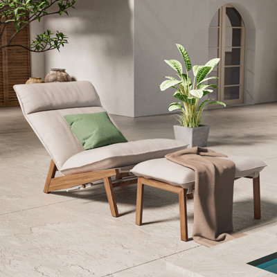 Tycho Aluminum Adjustable Outdoor Chair with Ottoman