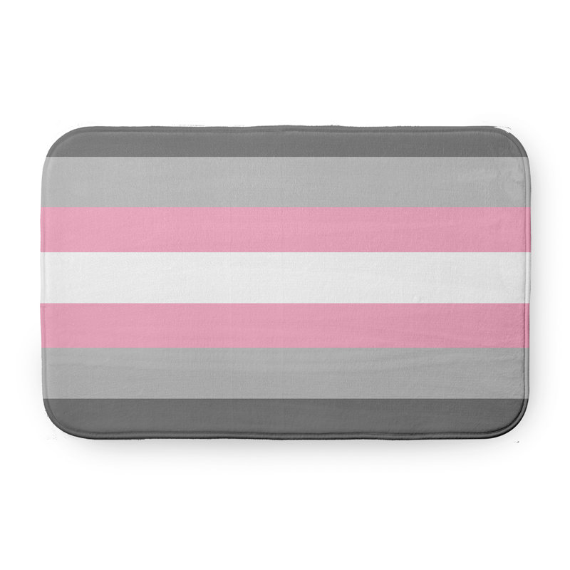 Tapis de bain Aja, Gris / Rose