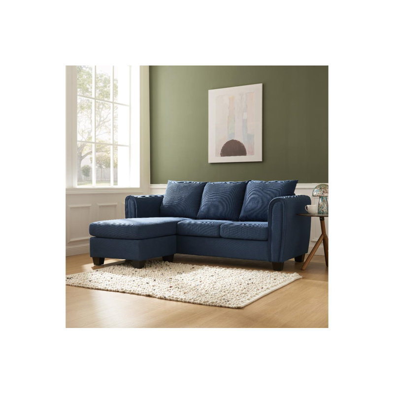 Argenziano 3 Seater Sofa & Chaise, Blue