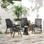 Ensemble de 4 chaises de patio pliantes, de chaises de patio extérieures empilables avec accoudoirs pour la pelouse, le camping, la salle à manger, la plage et la structure en métal-1724129741