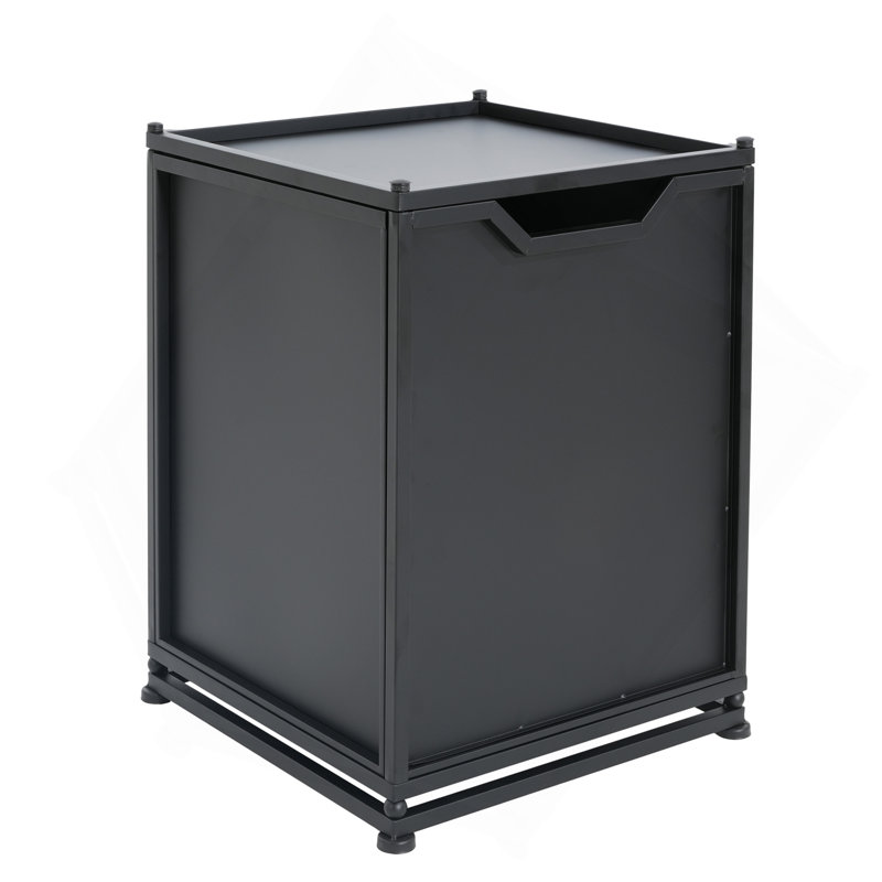 Table d'appoint pour l'extérieur avec support de réservoir en métal, noir mat