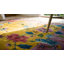 Tapis jaune / doré orange en laine à motif floral antique des années 1920