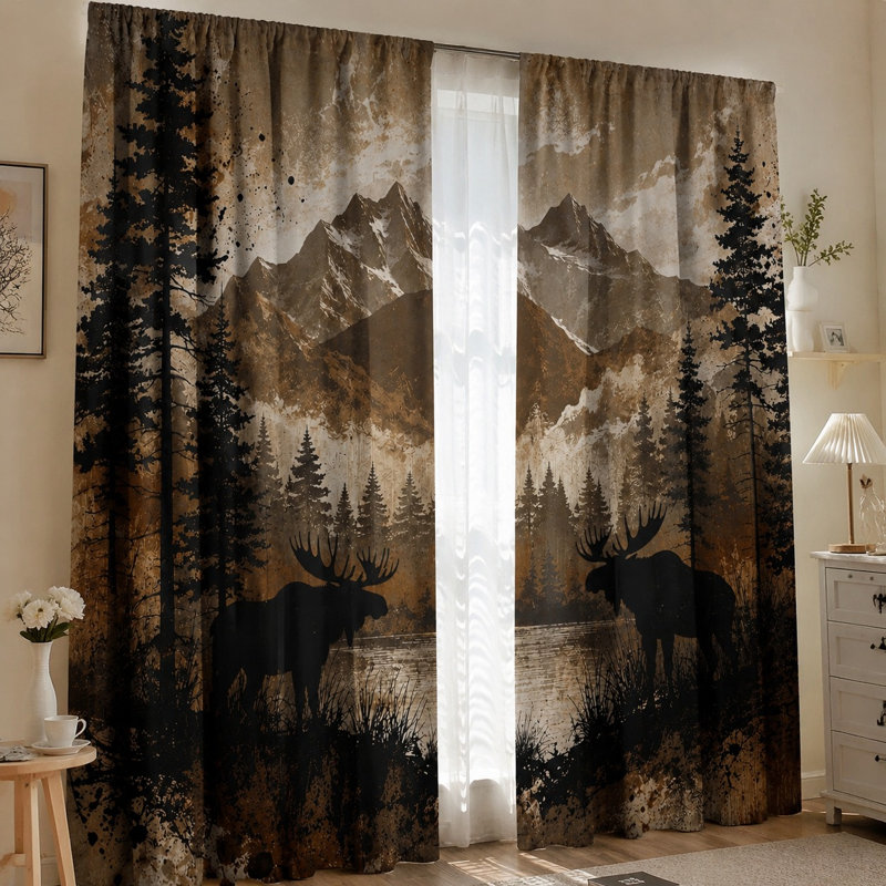 2 pièces de rideaux de scène Moose, W21 * H46in * 2 pièces