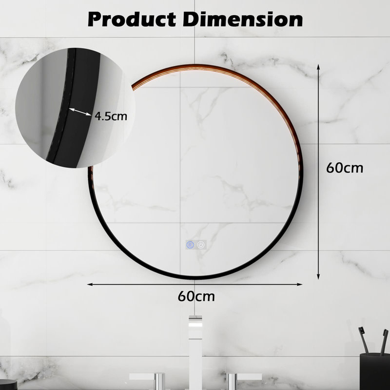 Round Wall Makeup / Shaving Mirror