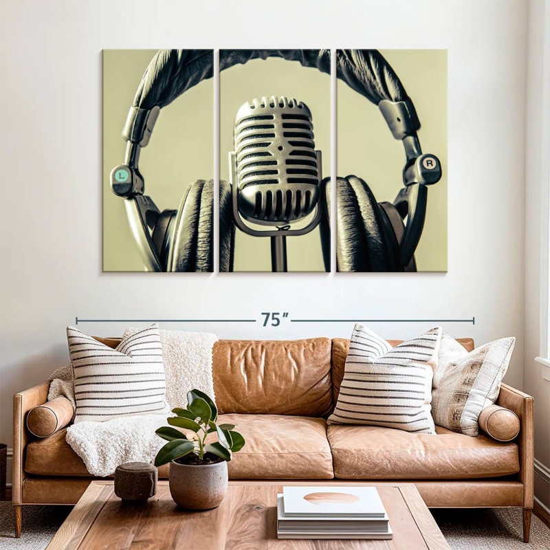 Abarca Microphone And Headphone, 42" H x 65" W