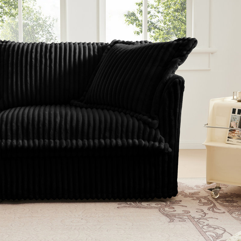 Canapé Koala LSF avec 1 coussin, Noir, noir, noir, noir