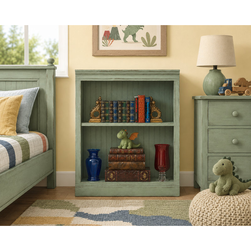 Sherita Bookcase, European Aquamarine, (1 Shelf) 36” H x 32” W x 14.25” D