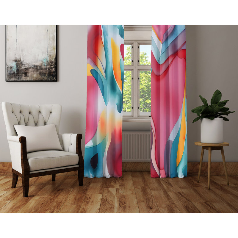 Paire de rideaux semi-transparents en polyester Ameswood, L 20 po x L 52 po