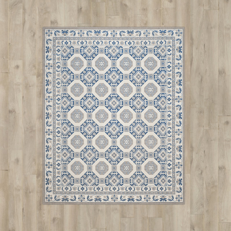 Everlee Geometric Cotton Hand Woven Area Rug, Rectangle 91 x 152 cm