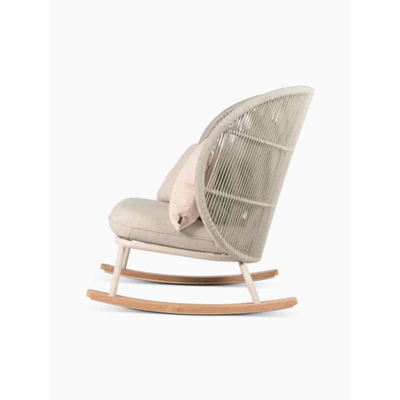 Kodo Outdoor Rocker Chair, Fig Green, Dune White