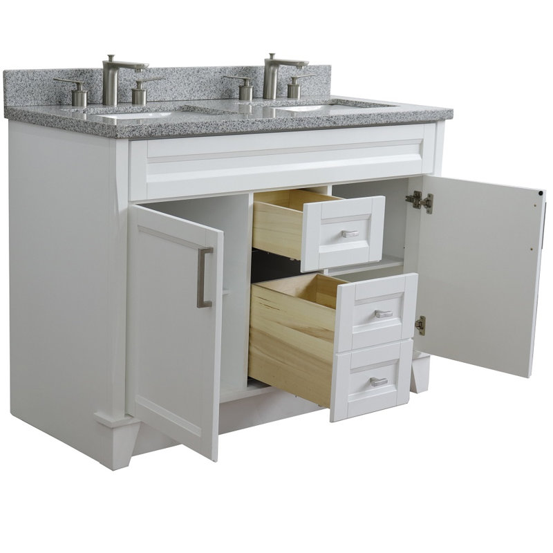 Ensemble de meuble-lavabo double 49 po Abdihamid, Gris