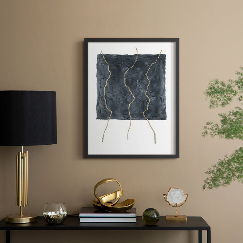 «Divided Plot III», reproduction encadrée - bois massif, Noir, H 11 po x l 9 po