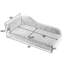 Animal de compagnie pour chiens de taille moyenne et grande - style contemporain avec vagues, conception à un bras, revêtement en lin, base rembourrée confortable en plastique gris foncé, lit surdimensionné pour chien de taille 55 po x 26 po x 18,5 po-2102494647