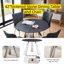 Ensemble de table de salle à manger 42 po avec 4 chaises en polyuréthane de luxe moderne, résistant aux taches, capacité de 350 lb (noir)-1476576646