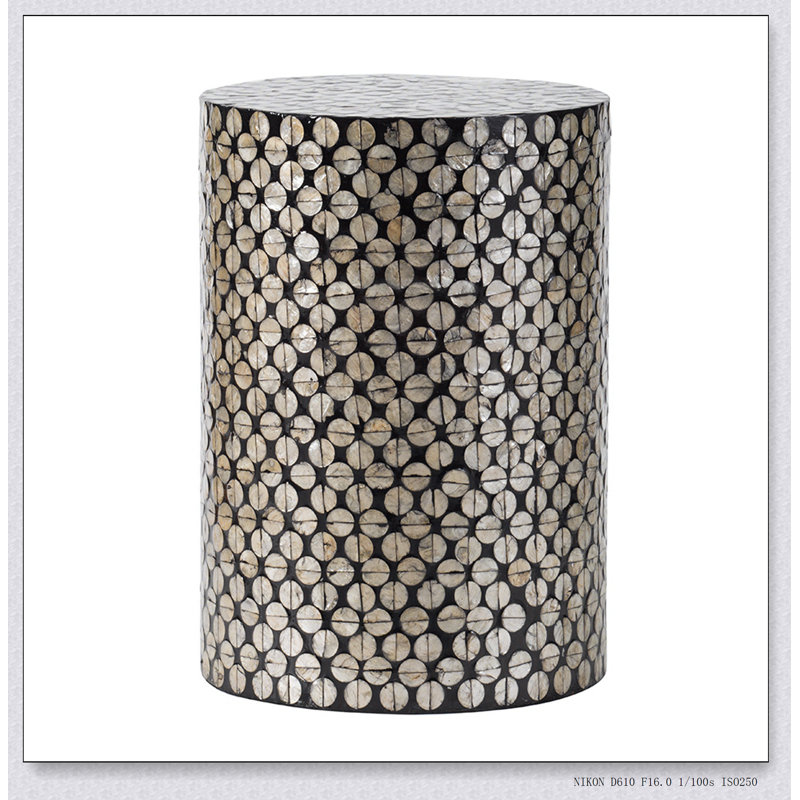 Tabouret de jardin cylindrique avec table d'appoint D14x20