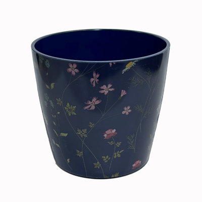 7" Round Bamboo Self-Watering Indoor/Outdoor Plant Pot