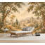 Murale papier peint auto-adhésif Vintage Forest Landscape Tall Trees Birds Classical Ruins-130117809