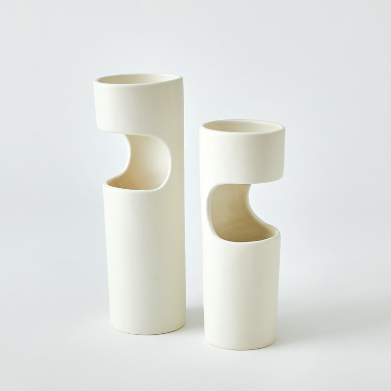Earthenware Table Vase, Overall Height- 12.75"