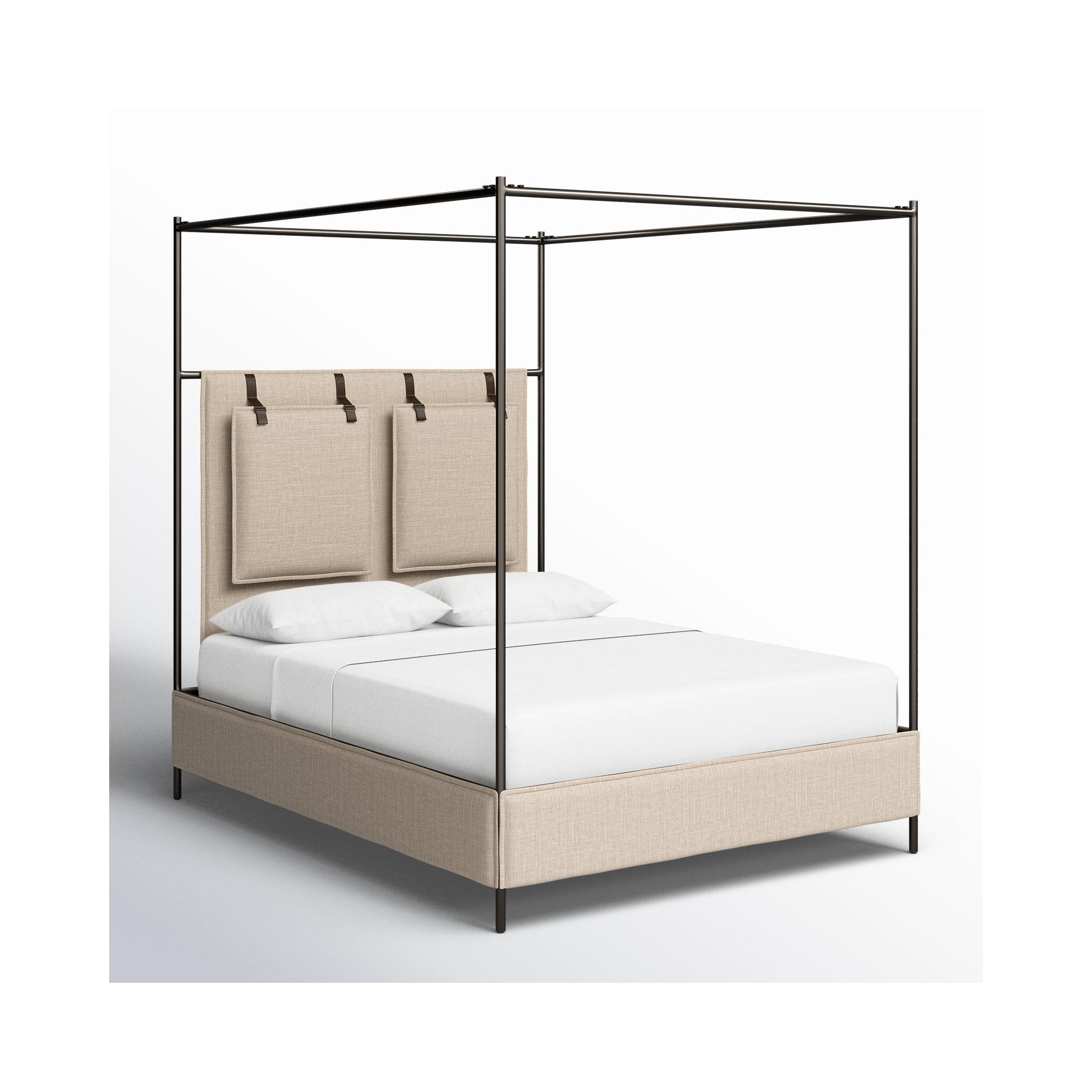 Waverley Canopy Bed, Beige, Queen