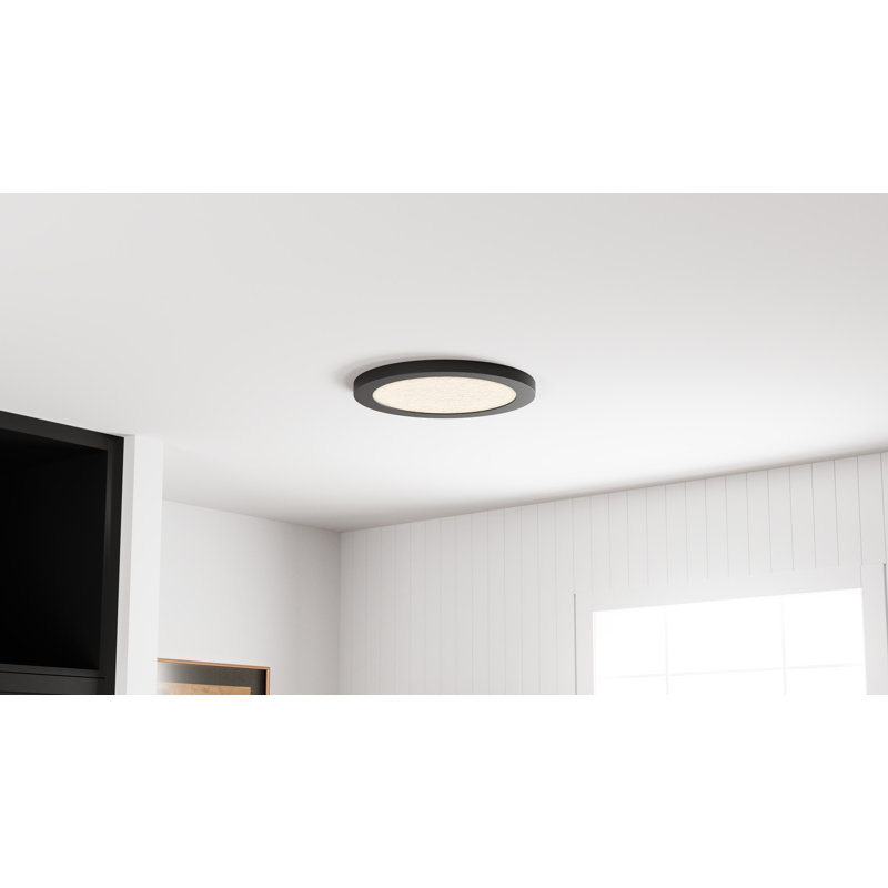 Outskirts Integrated LED Flush Mount With CCT Switch, Earth Black, 1" H x 15" W x 15" D