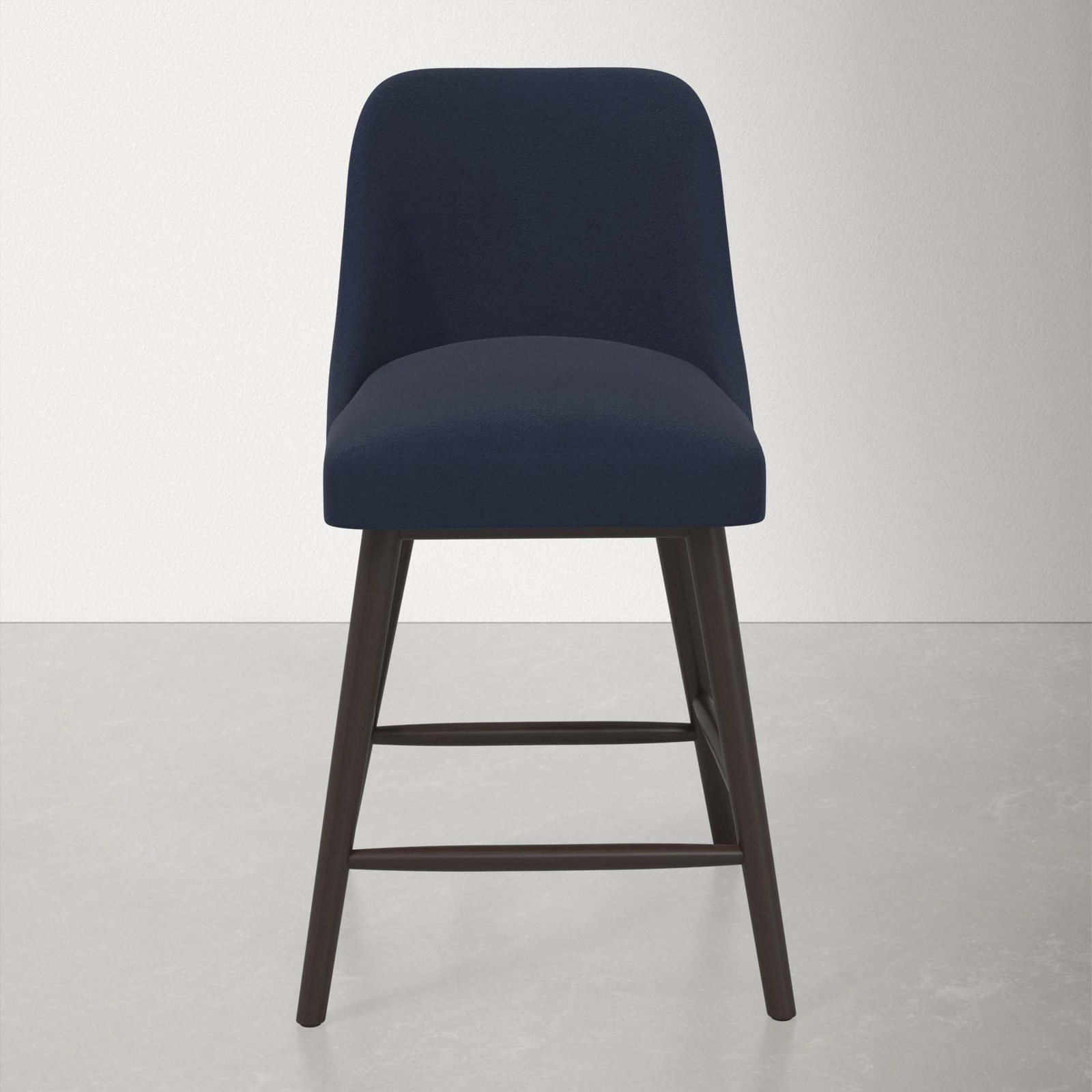 Gallie Stool, Espresso, Counter Stool (27” Seat Height), Classic Ink Performance Velvet