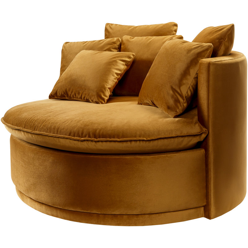 Mae Modern Accent Chair, Mustard Velvet