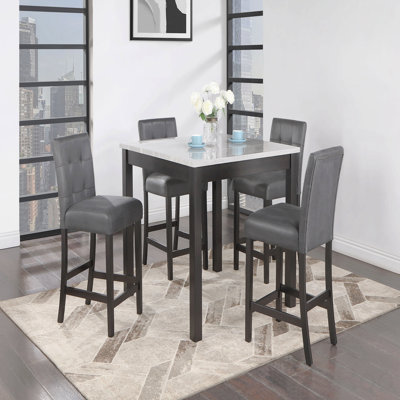 Table de bar et 4 tabourets de bar