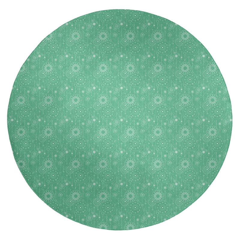 Chenille Geometric Indoor Rug, Round 5'