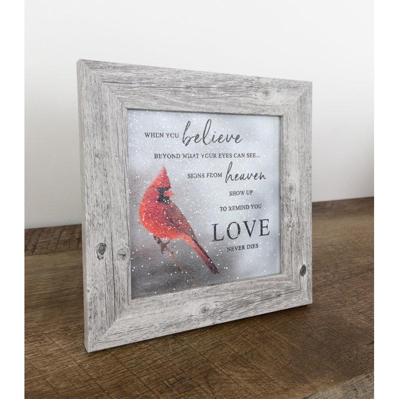 «When You Believe Beyond What Your Eyes Miracles», art décoratif, cardinal