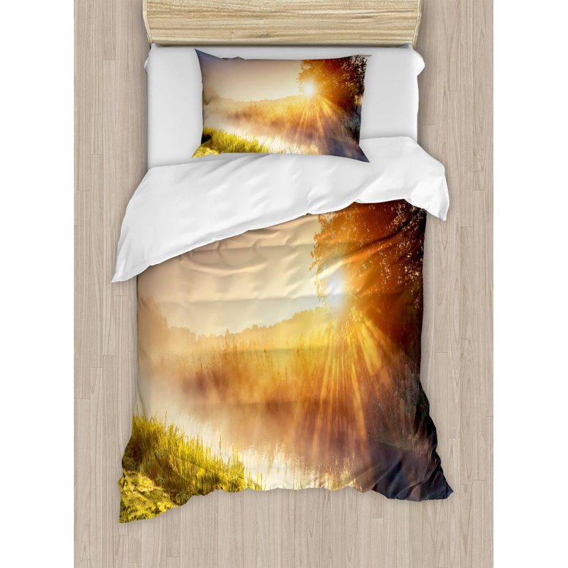 Rustic Polyester Duvet Cover, Twin Duvet Cover + 1 Shams