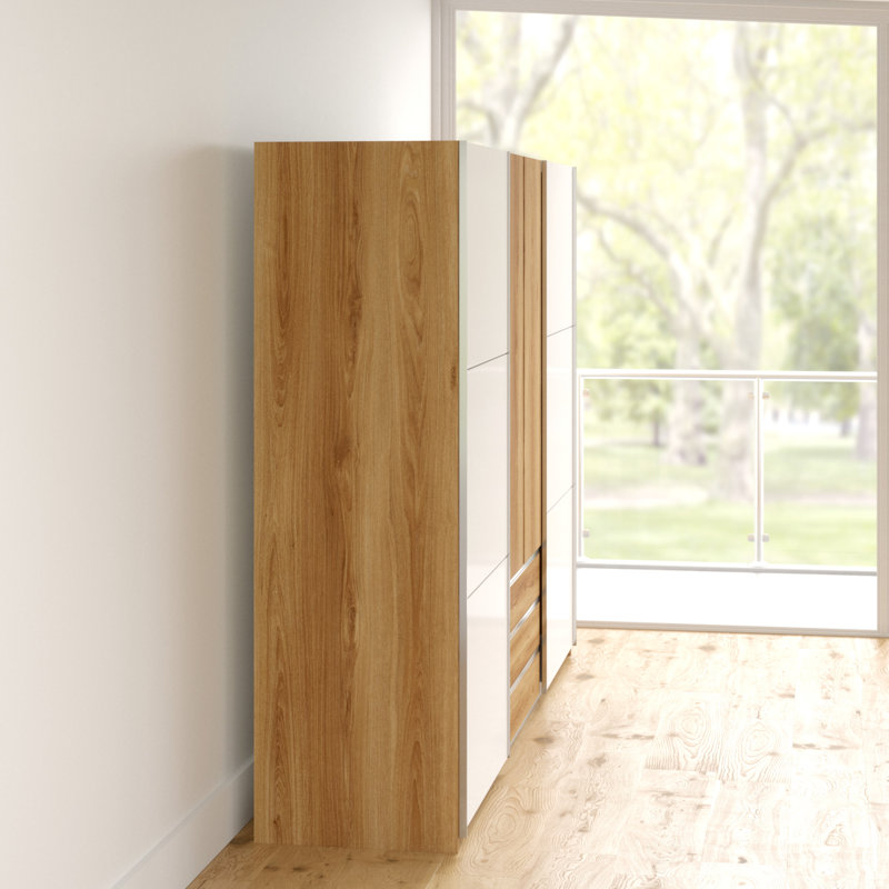 Branchburg 2 Door Wardrobe, White/Brown